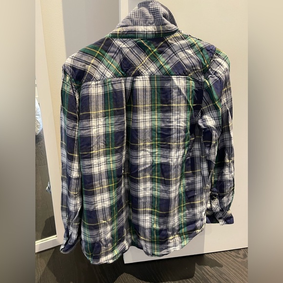 Rails Hunter shirt (blue/green/white plaid). Contrasting lining. - Picture 1 of 4